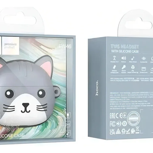 Audifonos TWS Earbuds Gato Hoco EW46 Gris